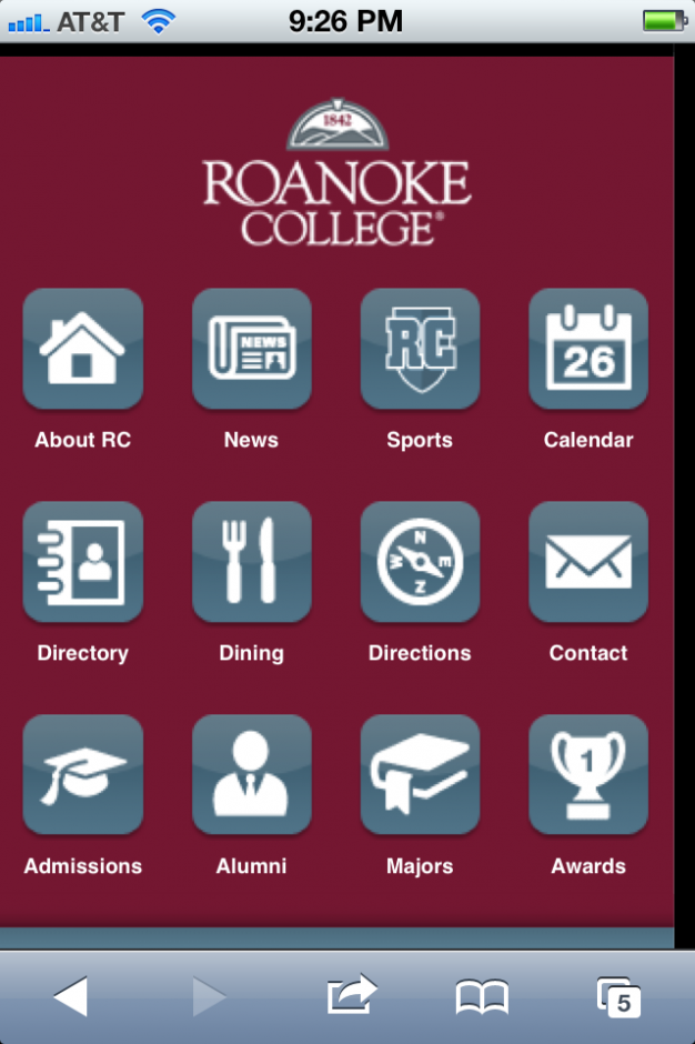 Roanoke's mobile site mashes together content for various audience groups and does so in a way that isn't prioritized.