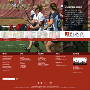 University of Denver's homepage.